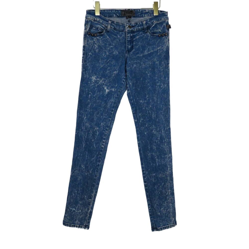 Hot Topic Tripp NYC Acid Wash Skinny Jeans Studded Size 9 Waist 29"